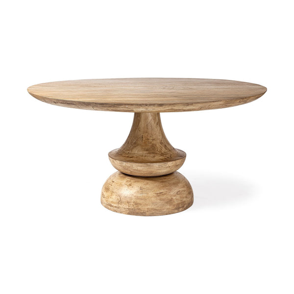 Crossman 60" Round Blonde Solid Wood & Base Dining Table
