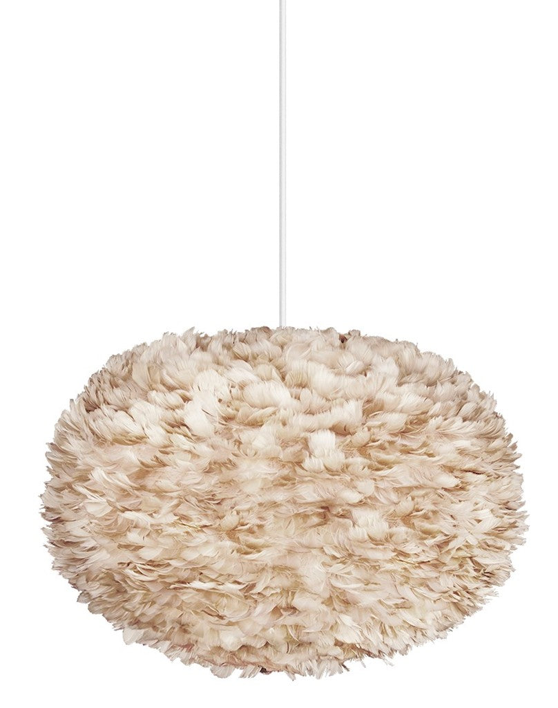 Eos XL Plug-In Pendant in Light Brown with White Cord
