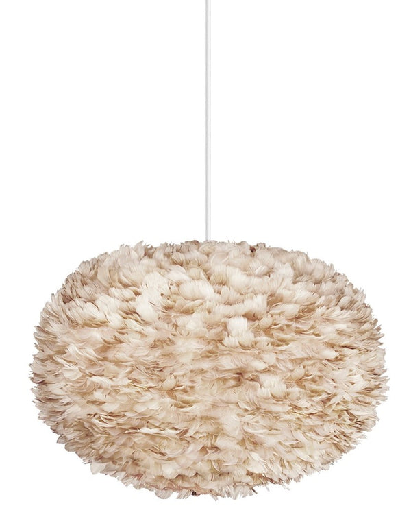 Eos XL Plug-In Pendant in Light Brown with White Cord
