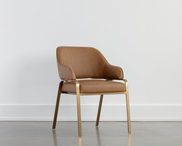 MALACHI DINING ARMCHAIR - MILLIKEN COGNAC