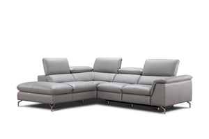 Michele Premium Leather Sectional in Left Hand Facing Chaise
