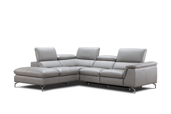 Michele Premium Leather Sectional in Left Hand Facing Chaise