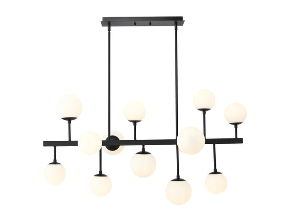 Midnetic 13 Light Island/Billiard in Matte Black Finish