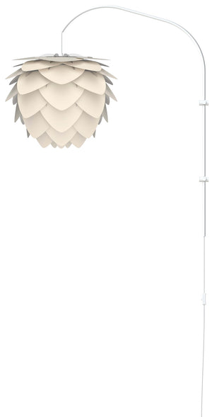 Aluvia Medium 1-Light Wall Lamp in Pearl with White Cord