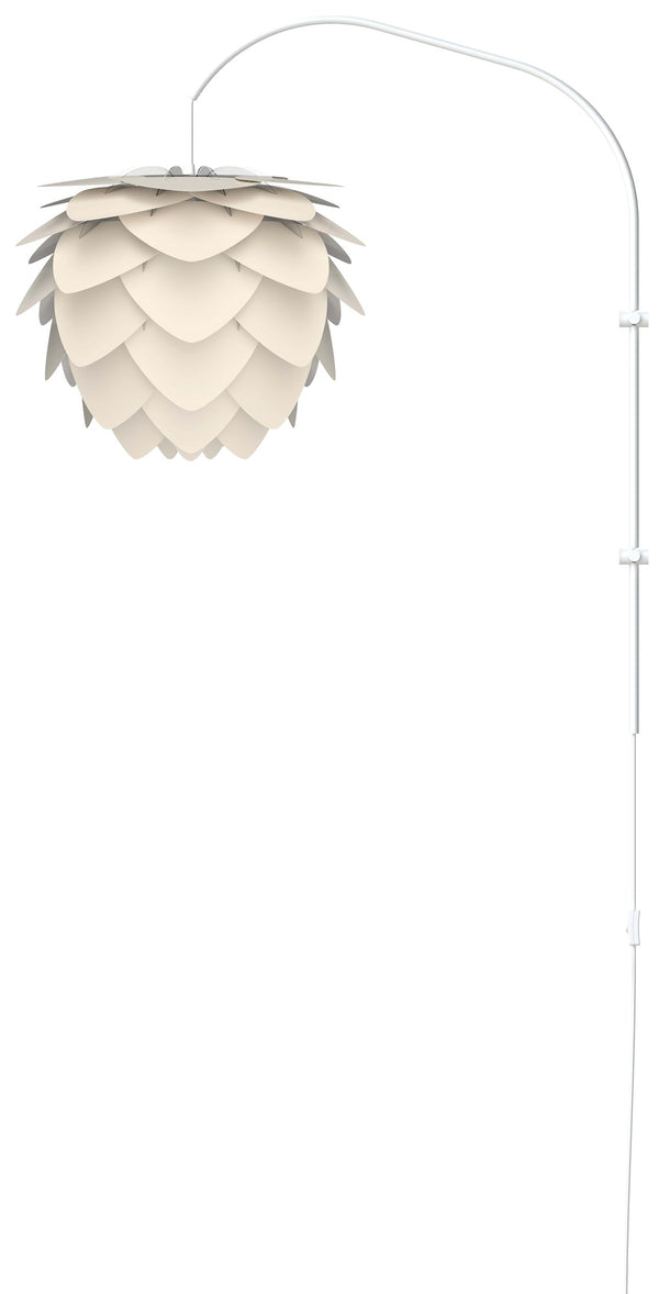 Aluvia Medium 1-Light Wall Lamp in Pearl with White Cord