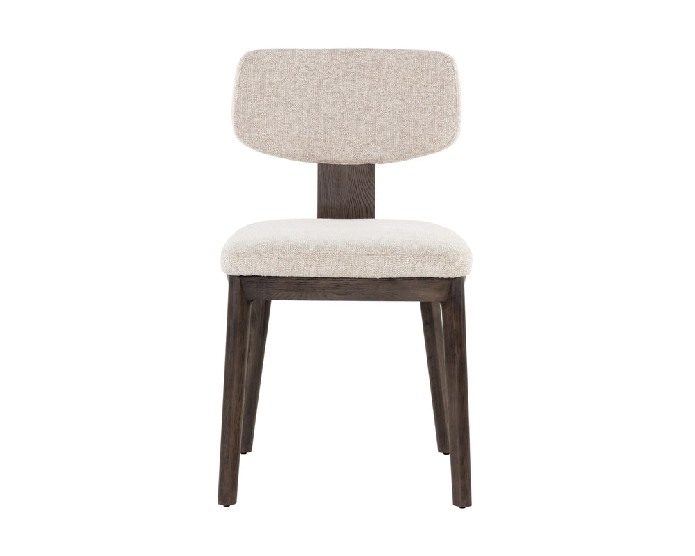 RICKETT DINING CHAIR - DARK BROWN - DOVE CREAM