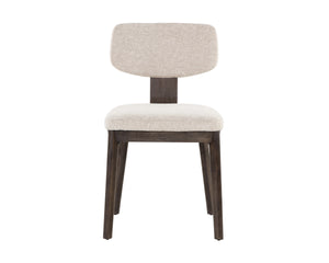 RICKETT DINING CHAIR - DARK BROWN - DOVE CREAM