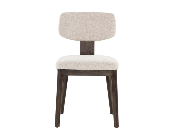 RICKETT DINING CHAIR - DARK BROWN - DOVE CREAM