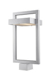 Luttrel 1 Light Outdoor Post Mount Fixture in Silver Finish