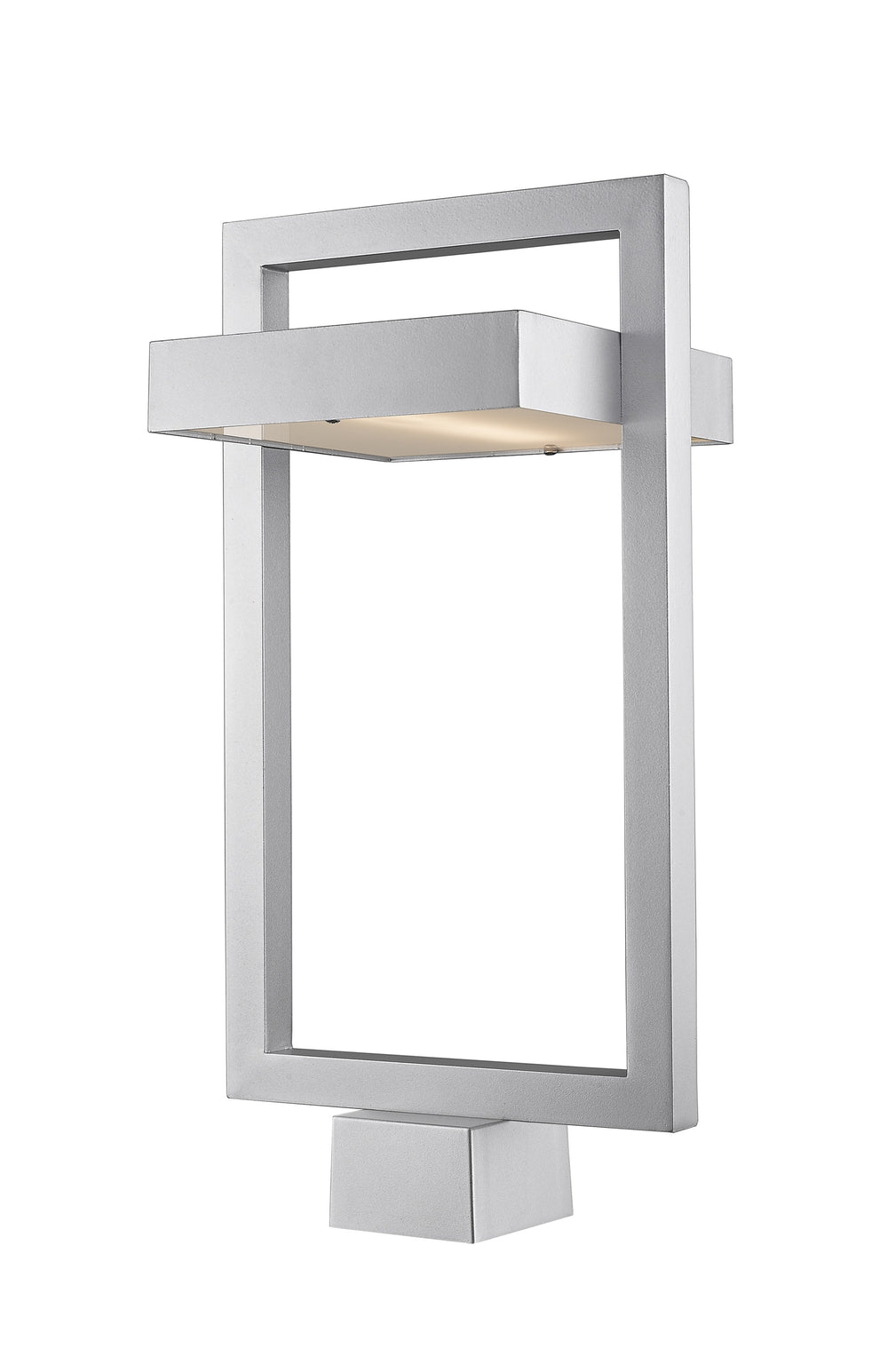 Luttrel 1 Light Outdoor Post Mount Fixture in Silver Finish
