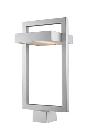 Luttrel 1 Light Outdoor Post Mount Fixture in Silver Finish