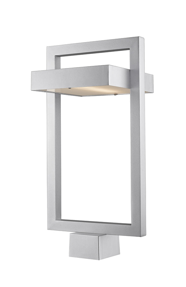 Luttrel 1 Light Outdoor Post Mount Fixture in Silver Finish