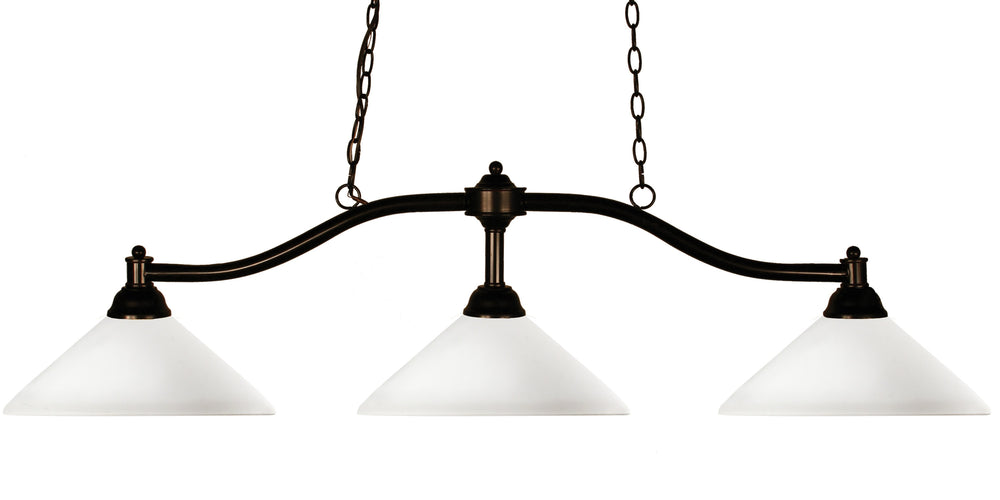Chance 3 Light Billiard Light in Bronze Finish