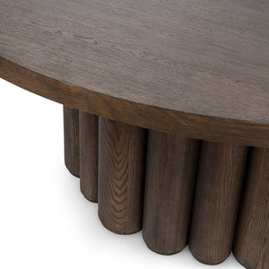 Tiber Solid Wood Round Dining Table in Cream Washed or Toasted Brown