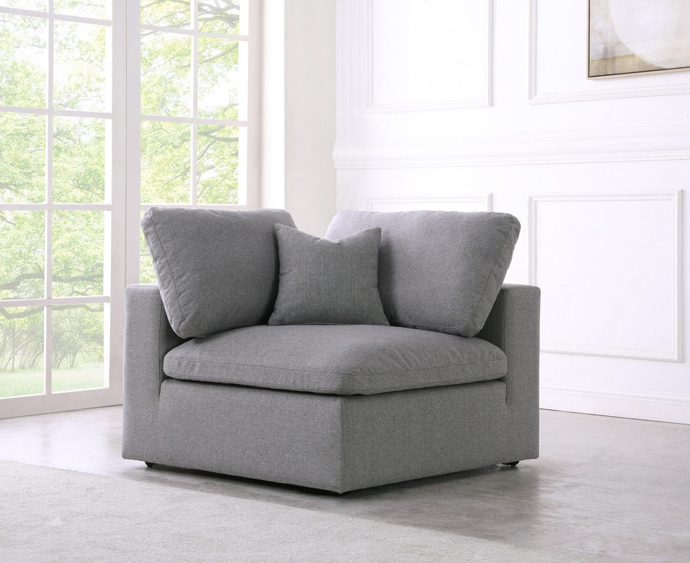 Carmen Cloud Corner Chair In Grey Linen Fabric