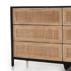 Sydney 6 Drawer Dresser - Natural Cane