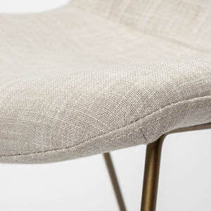 Sawyer I Beige Fabric Seat Gold Metal Frame Dining Chair