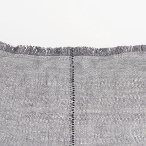 Thais 13L x 21W Gray Fabric Fringed Decorative Pillow Cover