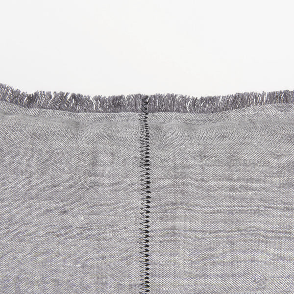 Thais 13L x 21W Gray Fabric Fringed Decorative Pillow Cover