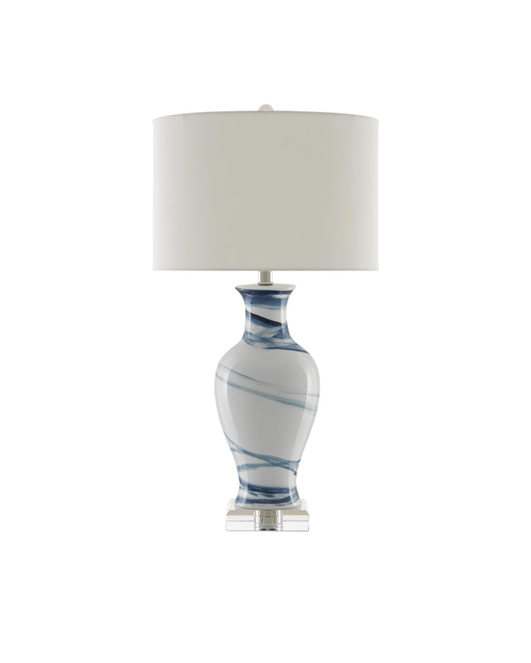 Hanni Table Lamp In White & Blue