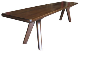 charles bench in natural beechwood and walnut fini