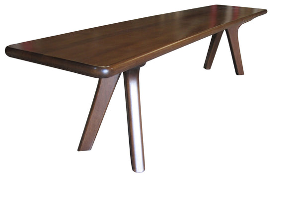 charles bench in natural beechwood and walnut fini