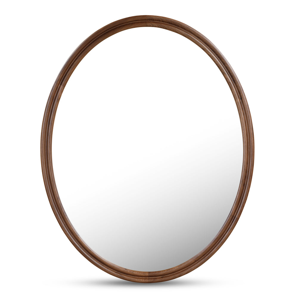 Alcott Oval Mirror in Walnut Finish