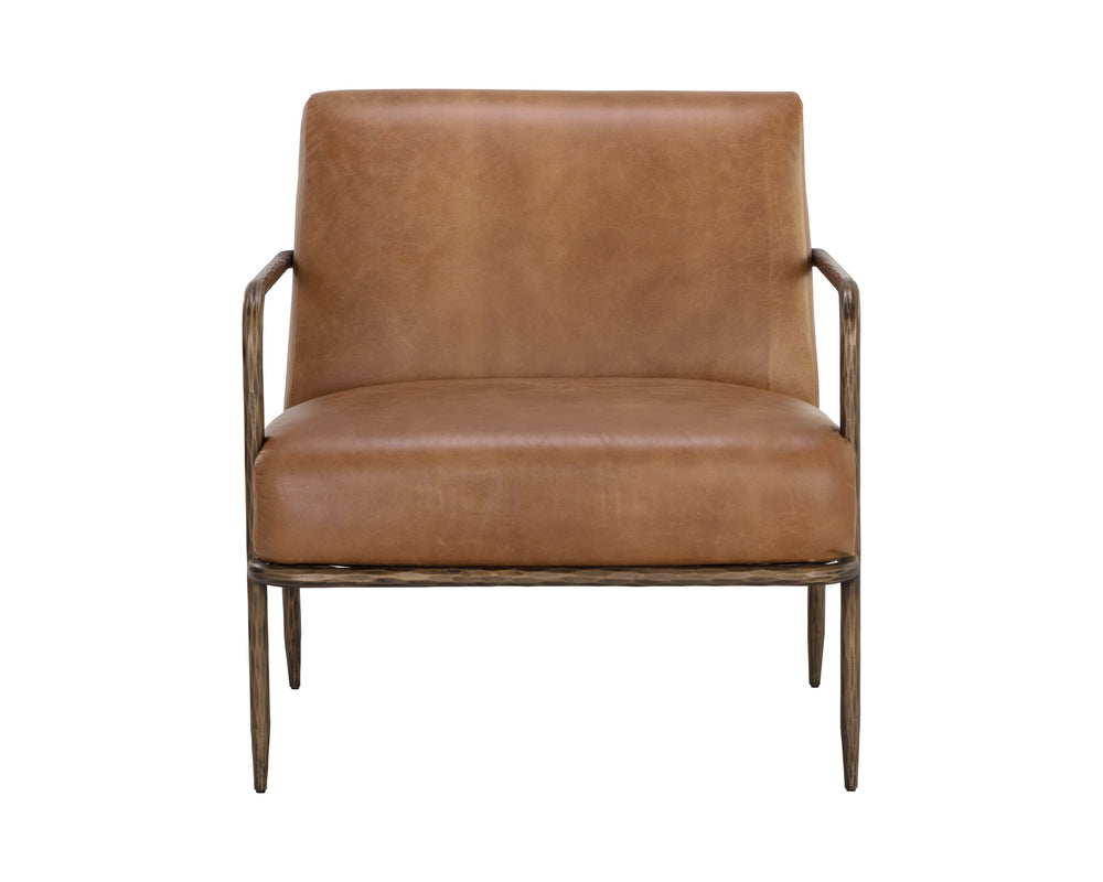 LATHAN LOUNGE CHAIR - TAN LEATHER
