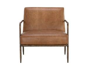 LATHAN LOUNGE CHAIR - TAN LEATHER