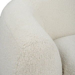 Capra  Art Deco White Swivel Chair