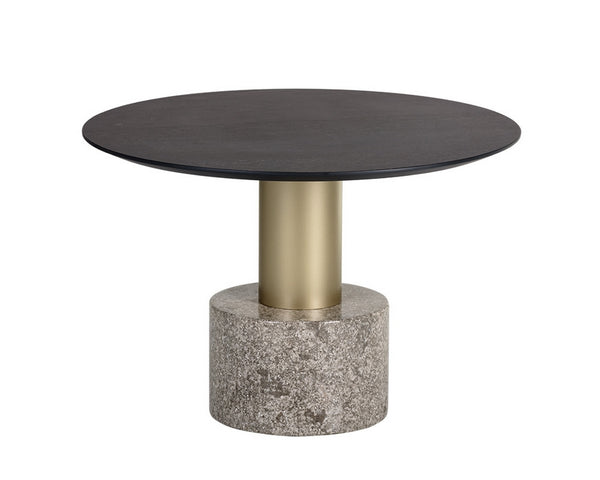Monaco Coffee Table - Gold - Light Grey Marble / Charcoal Grey