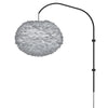 Eos Large 1-Light Wall Lamp in Grey with Black Wall Hanger