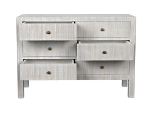 Conrad 6-Drawer Mahogany and Veneer Dresser in White Wash