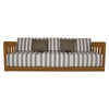 Adelaide Outdoor Sofa in Brown Stripe with Teak Frame