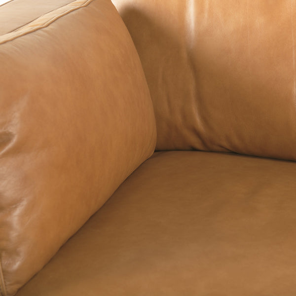 Elton  87.8L x 37.8W x 34.6H Tan Leather Sofa