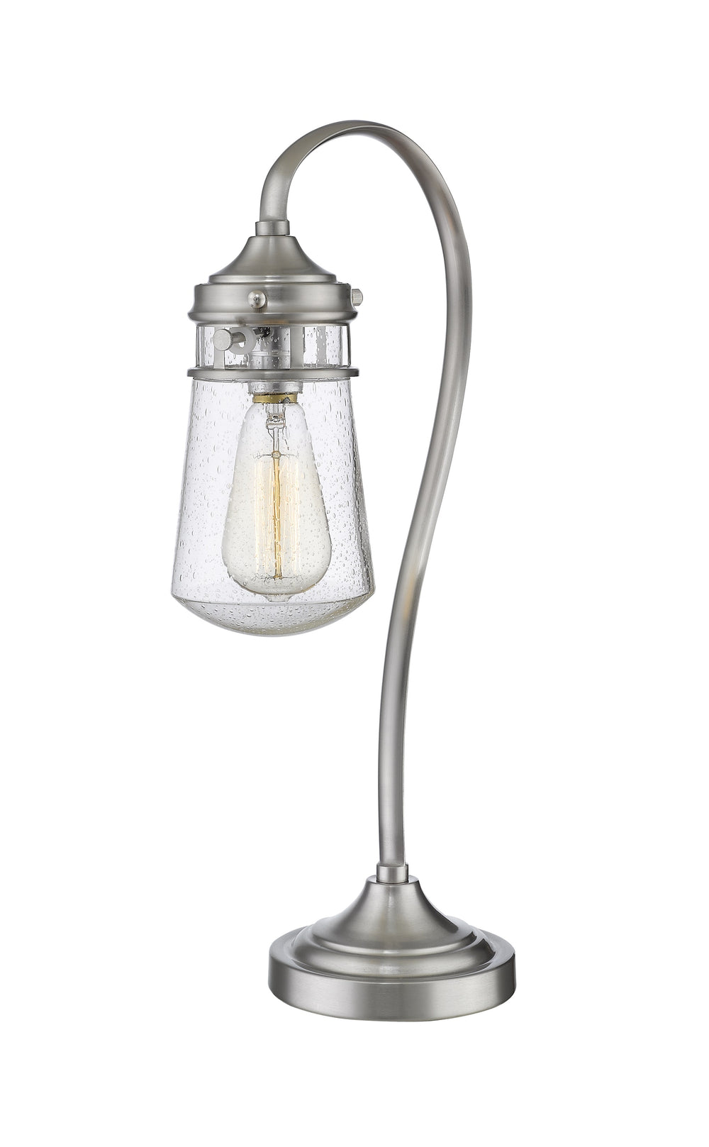 Celeste 1 Light Industrial Table Lamp in Brushed Nickel Finish