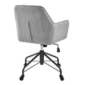 Thompson Fabric Swivel Office Arm Chair In Strata Gray