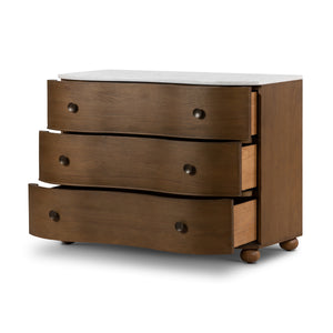Tiago Marble Chest In Toasted Oak