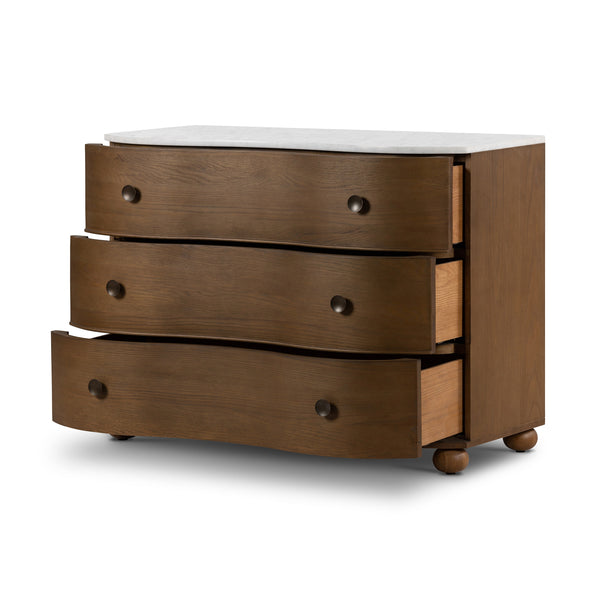 Tiago Marble Chest In Toasted Oak