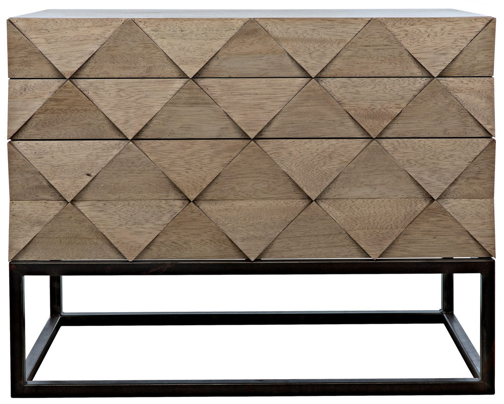 Draco Washed Walnut Sideboard on Matte Black Industrial Steel Stand