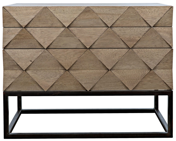 Draco Washed Walnut Sideboard on Matte Black Industrial Steel Stand