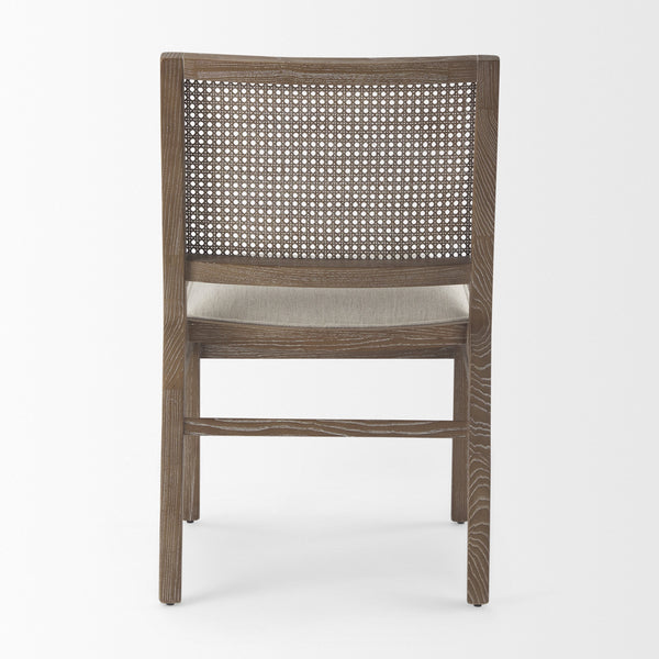 Wynn 20.5L x 24.6W x 34.1H Cream Upholstered Fabric W/Brown Wood Dining Chair