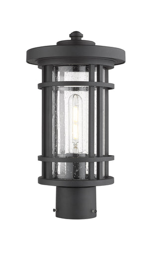 Jordan 1 Light Outdoor Post Mount Fixture in Black Finish