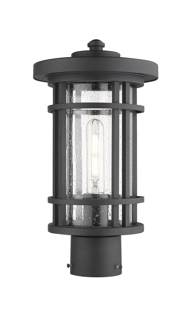 Jordan 1 Light Outdoor Post Mount Fixture in Black Finish