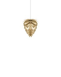 Conia Brass Medium Hardwired Pendant with White Cord