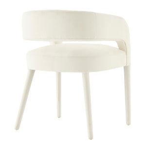 Lauryn Velvet Dining Side Chair, Dainty Cream
