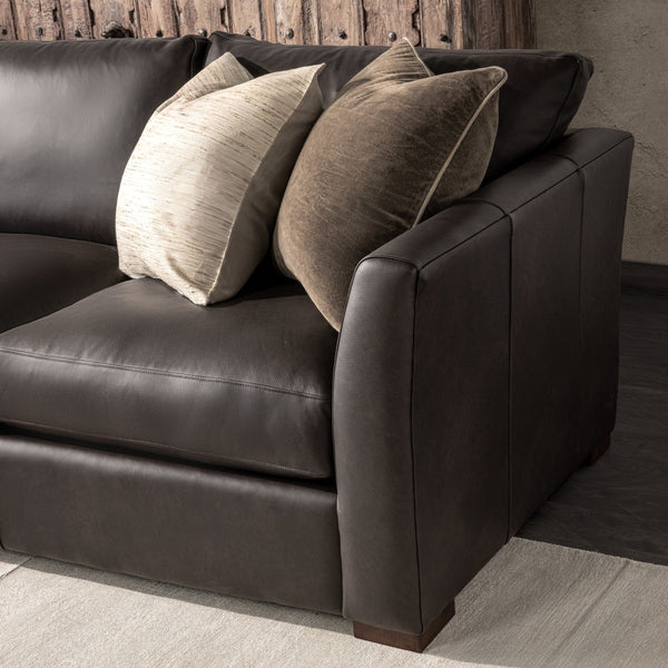 Bryson Top Grain Leather 3pc Sectional - Chocolate