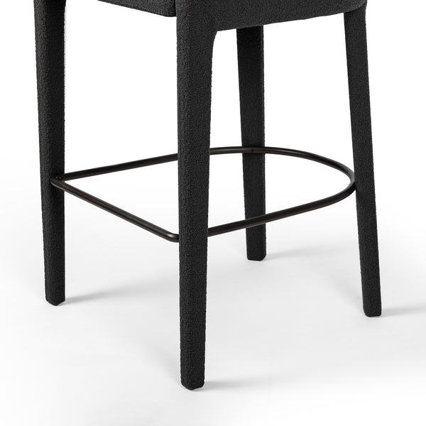 Hawkins Stool In Fiqa Boucle Charcoal In Bar