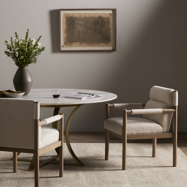 Kiano Dining Armchair In Charter Oatmeal