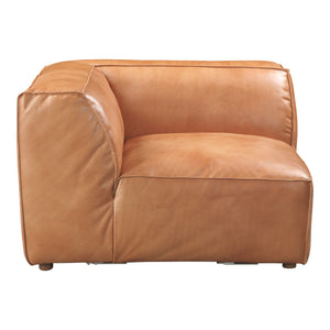 Moe's Luxe Corner Chair in Tan Leather
